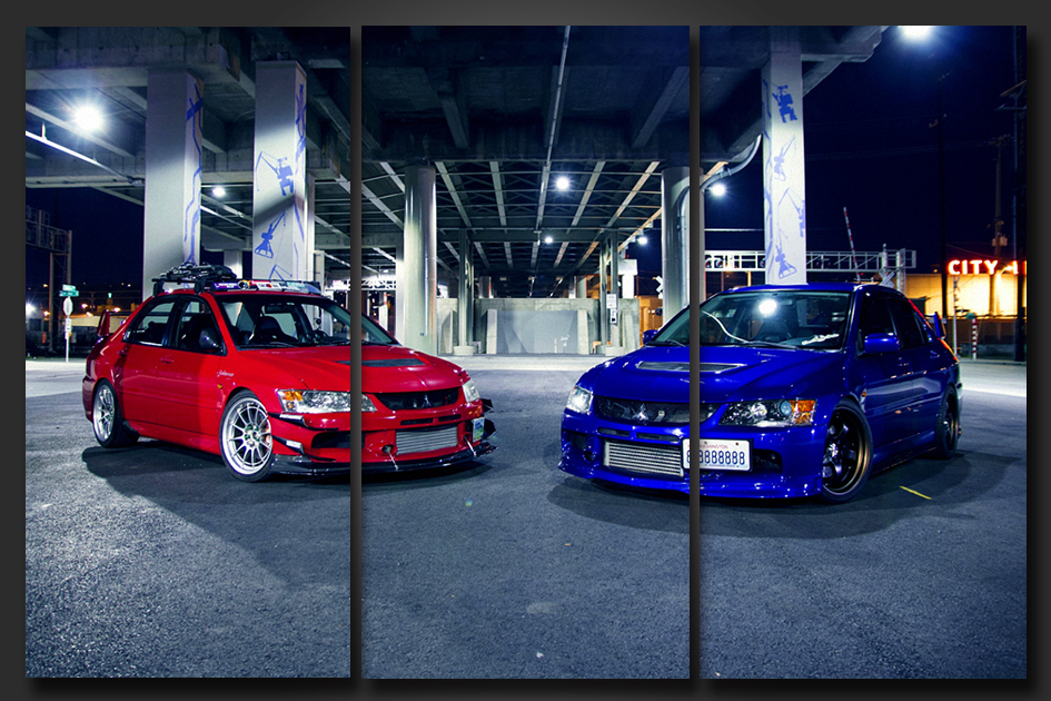 Framed 3 Panels - Mitsubishi EVO