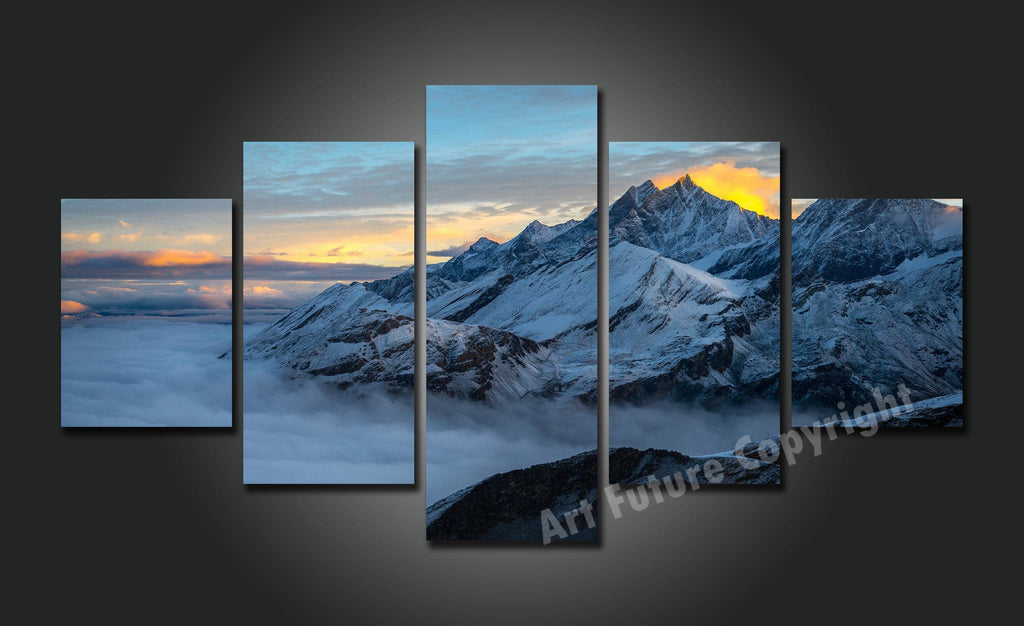 Framed 5 Panels - New Zealand South Island