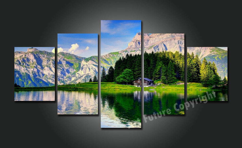 Framed 5 Panels - Landscape