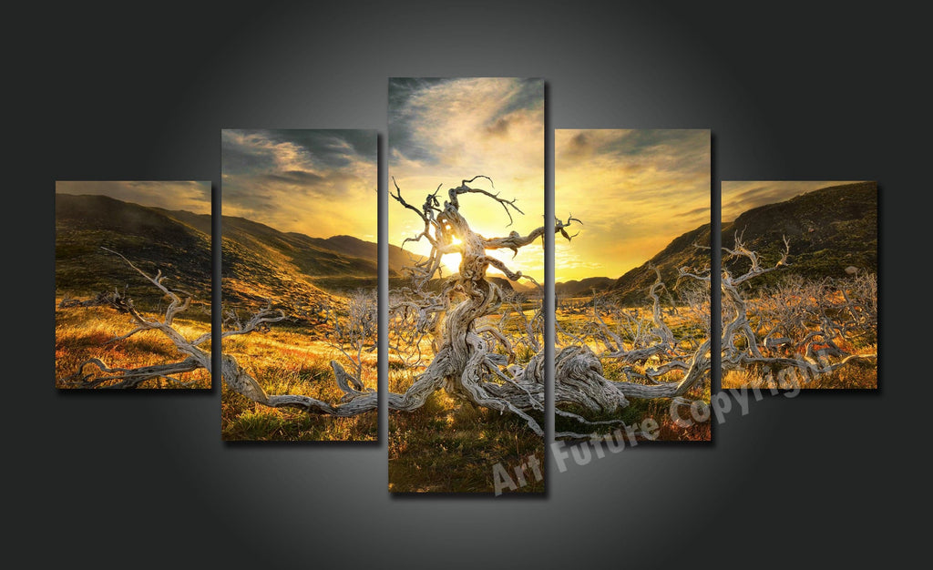 Framed 5 Panels - Tree