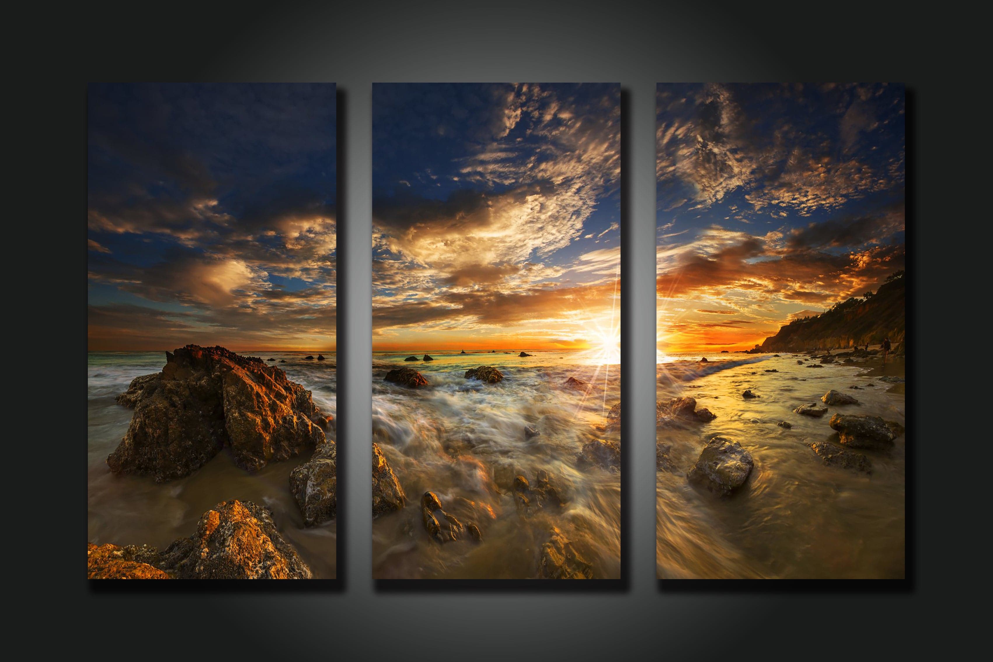 Framed 3 Panels - New Zealand Beach