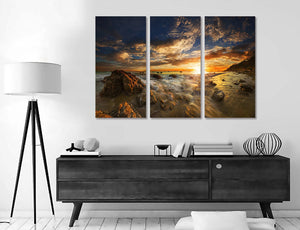 Framed 3 Panels - New Zealand Beach