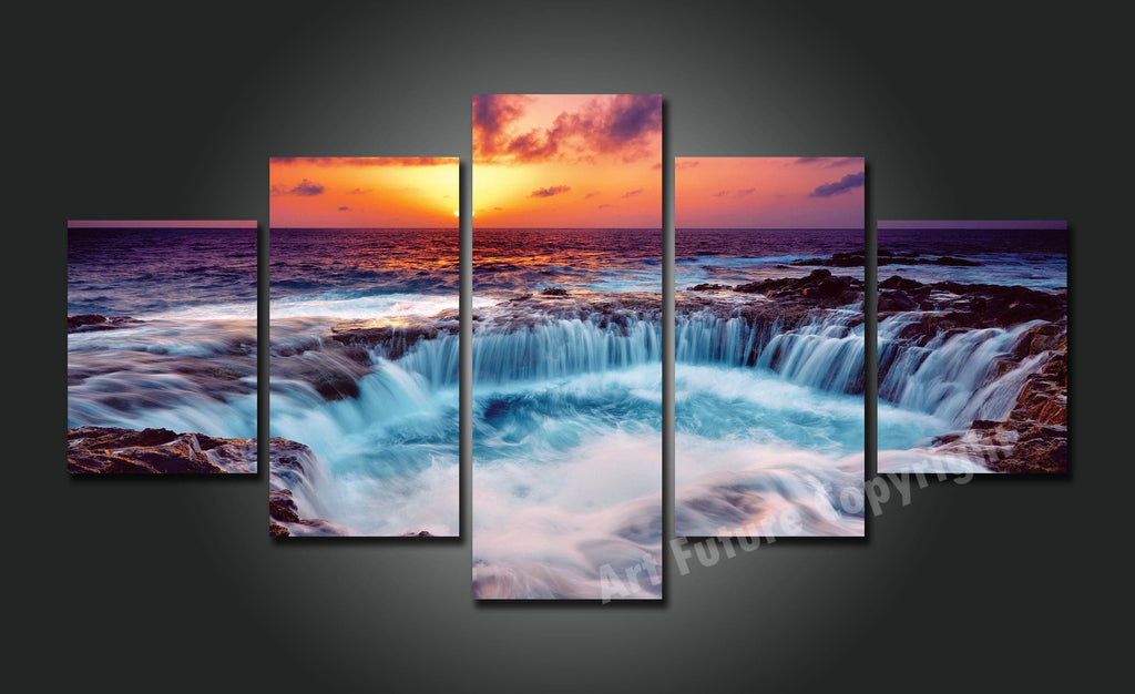 Framed 5 Panels - Seascape