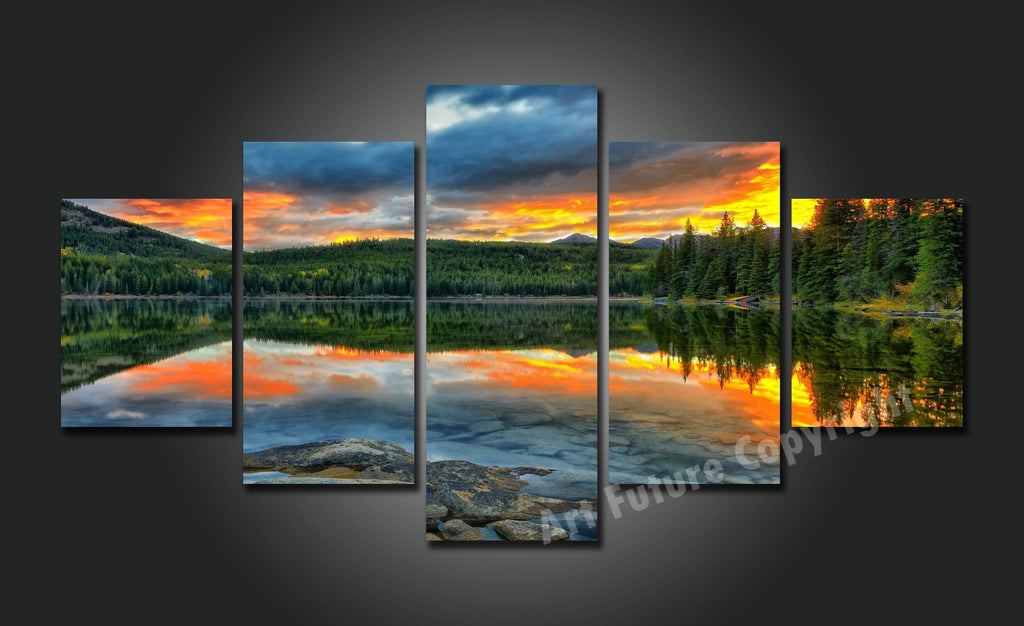 Framed 5 Panels - Landscape