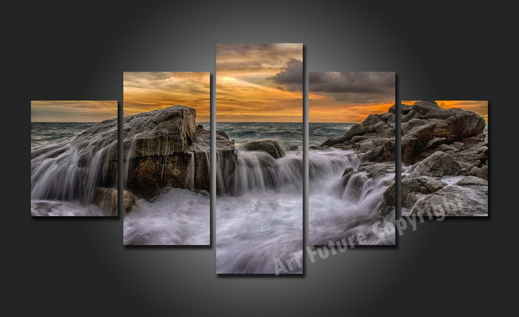 Framed 5 Panels - Seascape