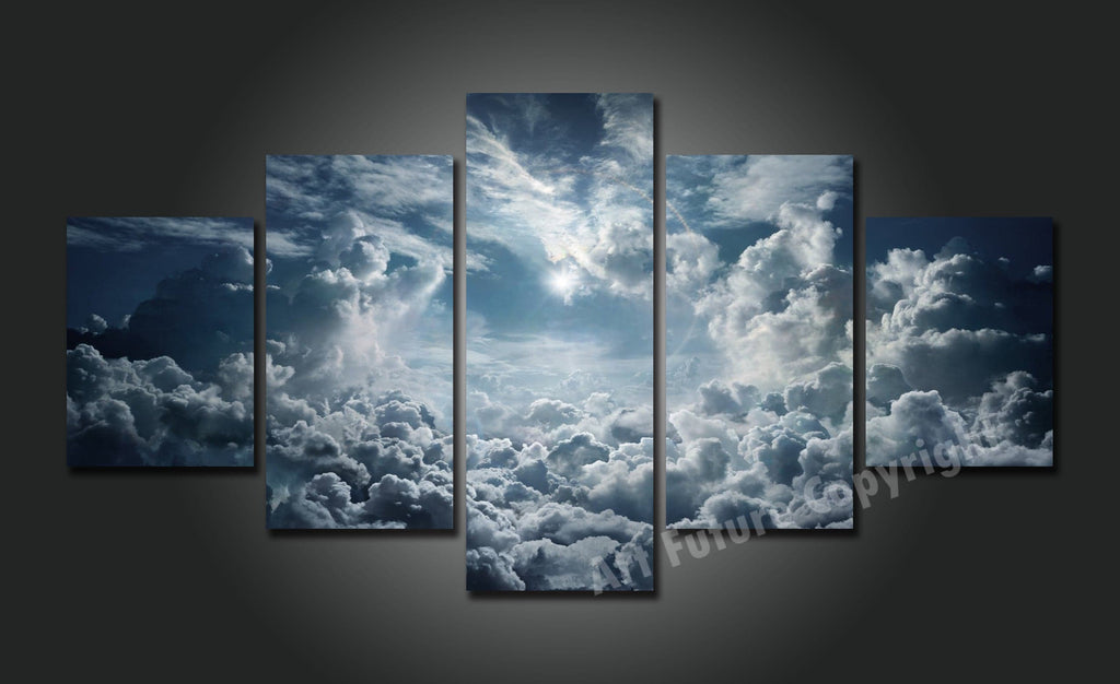 Framed 5 Panels - Cloud