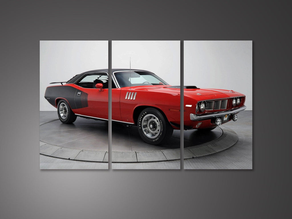 Framed 3 Panels - 1971 Plymouth Cuda