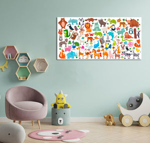 Framed 1 Panel  - Kids Room - Cute Animals