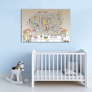 Framed 1 Panel - Kids Room - Laboratory Maze Game