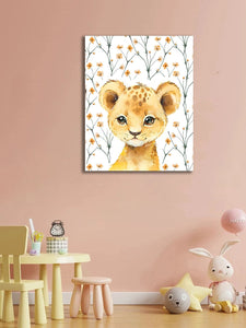 Framed 1 Panel - Kids Room - Cute Little Lion