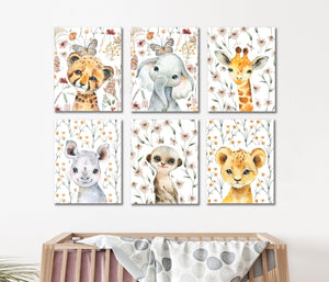 Framed 1 Panel - Kids Room - Cute Little Giraffe