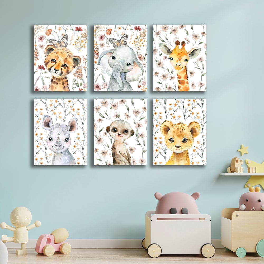 Framed 1 Panel - Kids Room - Cute Little Giraffe