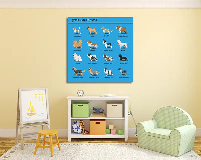 Framed 1 Panel - Kids Room - Small Dogs