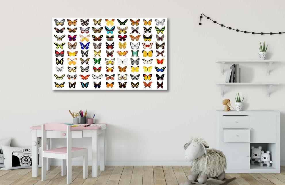 Framed 1 Panel  - Kids Room - Butterflies