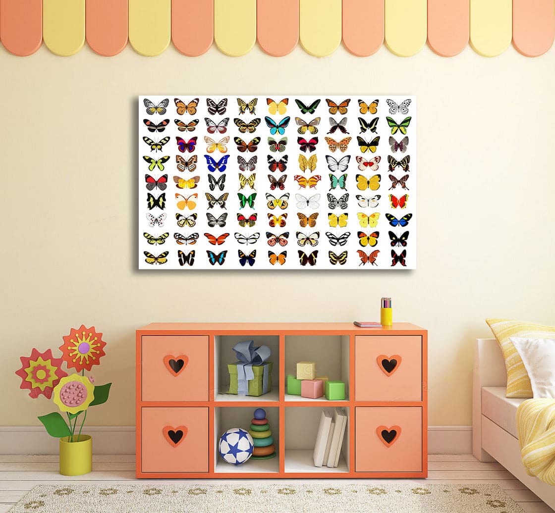 Framed 1 Panel  - Kids Room - Butterflies