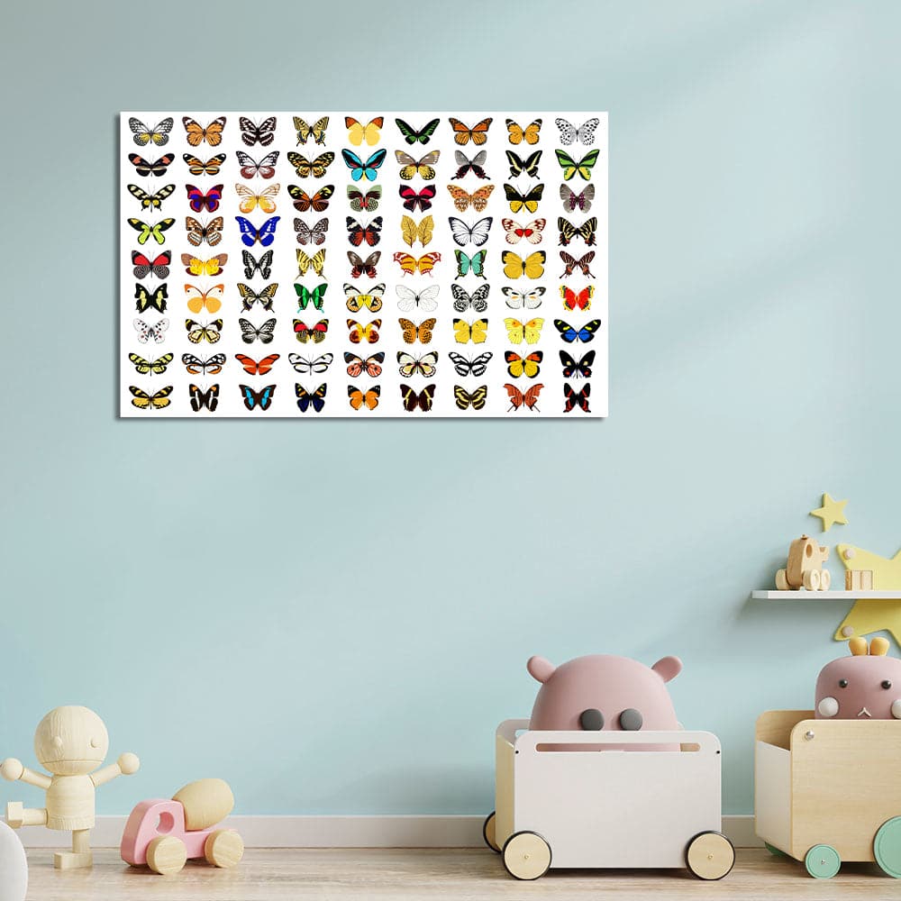 Framed 1 Panel  - Kids Room - Butterflies