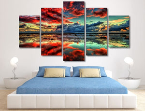 Framed 5 Panels - Seascape