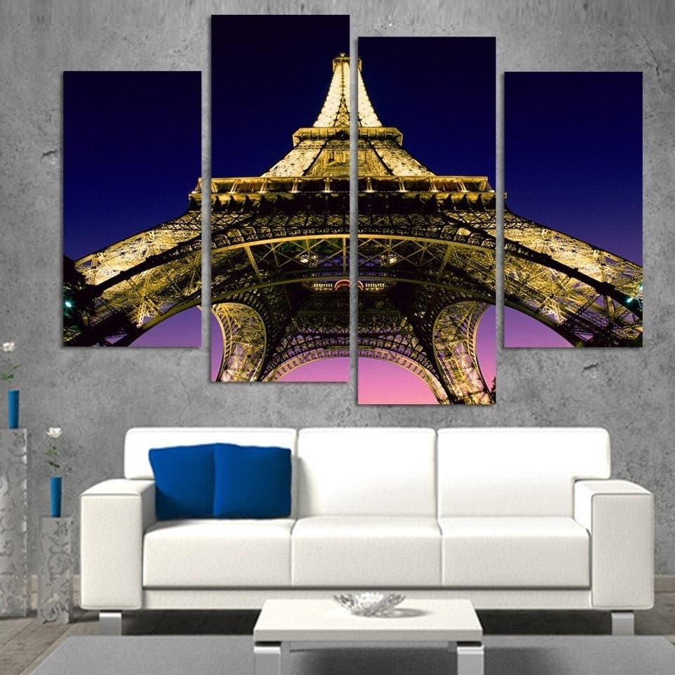 Framed 4 Panels - Eiffel Tower