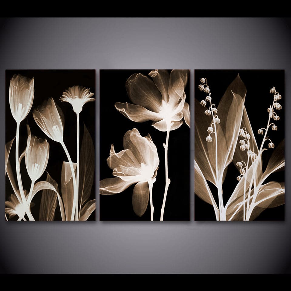 Framed 3 Panels - Flower