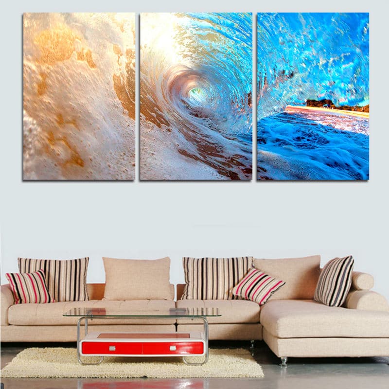 Framed 3 Panels  - Wave