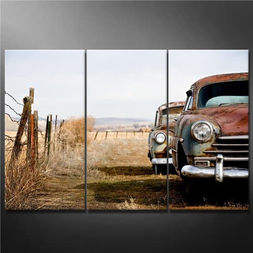 Framed 3 Panels  - Classic Car