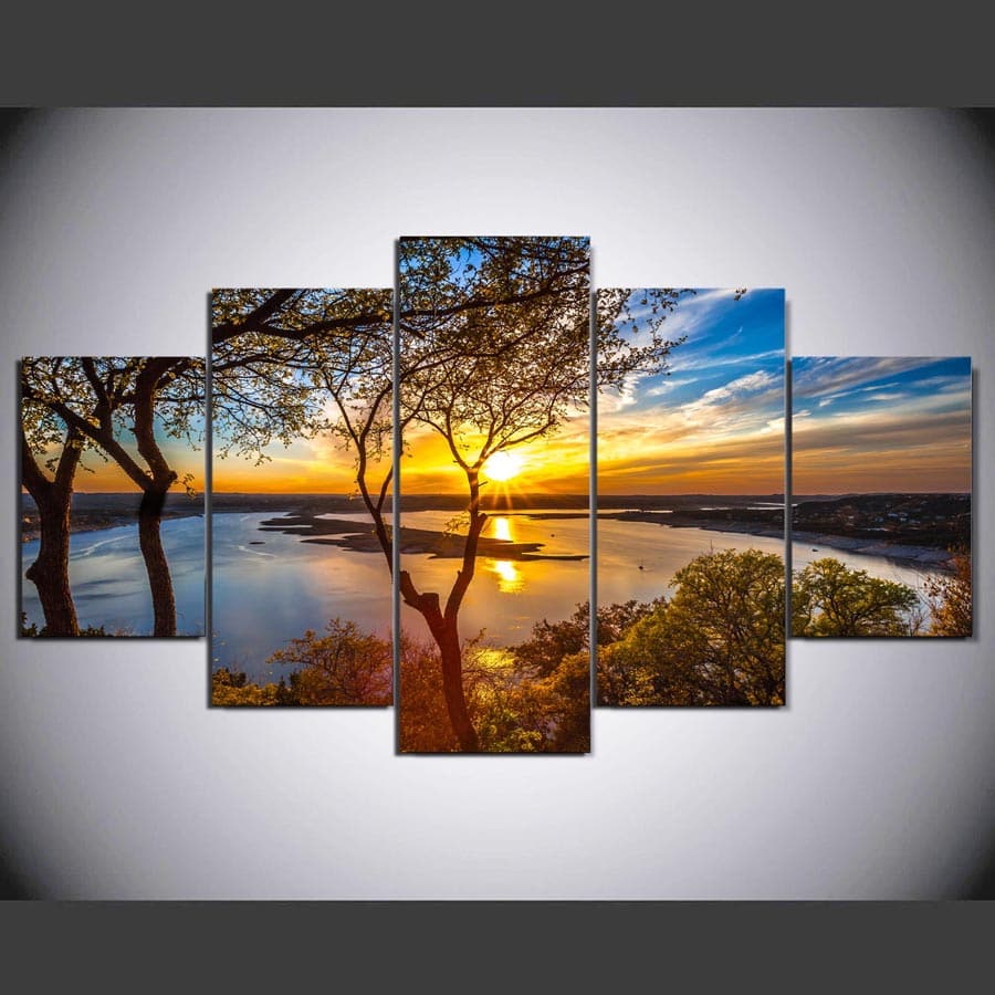 Framed 5 Panels - Landscape