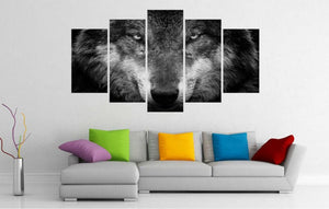 Framed 5 Panels - Wolf