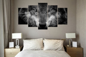 Framed 5 Panels - Wolf