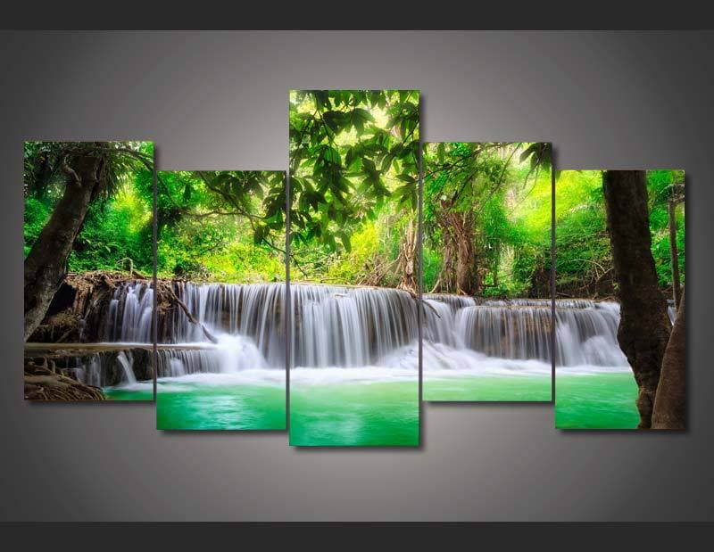 Framed 5 Panels - Water Fall