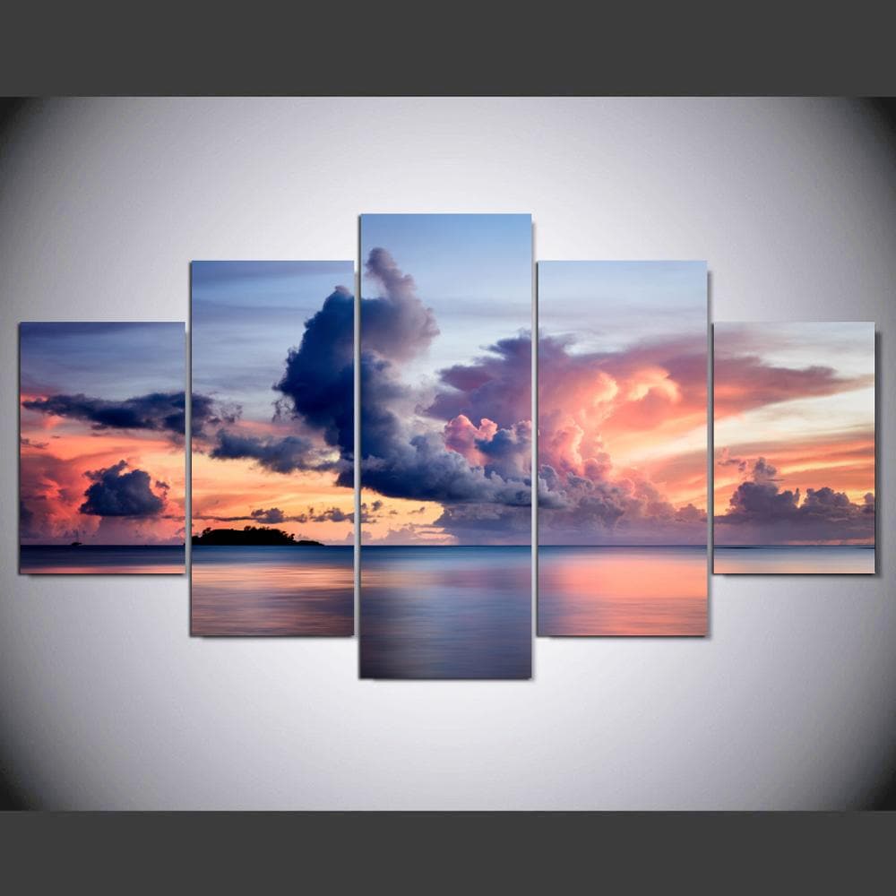 Framed 5 Panels - Seascape