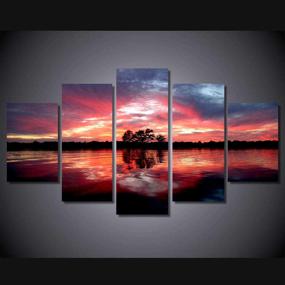 Framed 5 Panels - Landscape