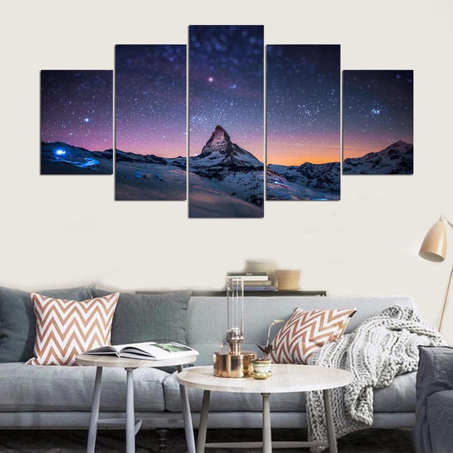 Framed 5 Panels - Starry Sky