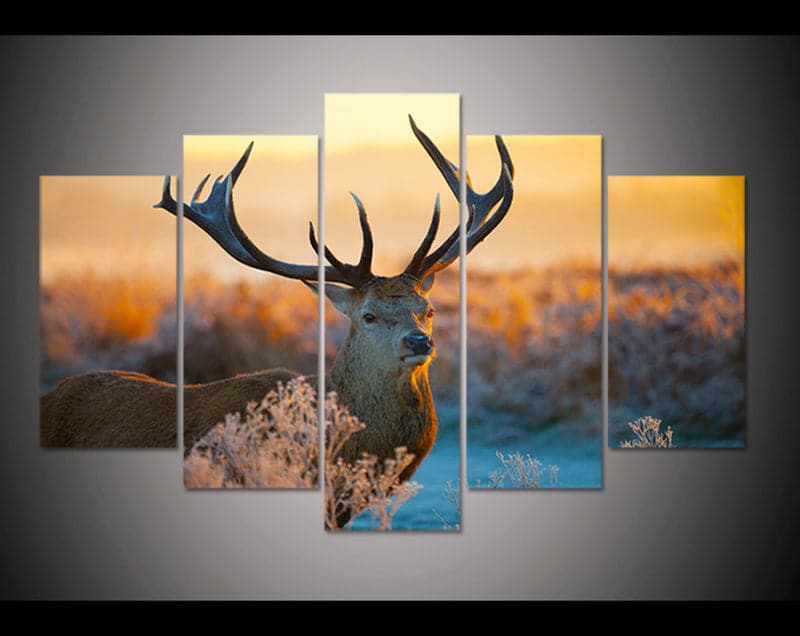 Framed 5 Panels - Deer