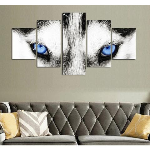 Framed 5 Panels - Wolf