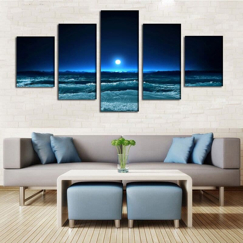 Framed 5 Panels - Seascape