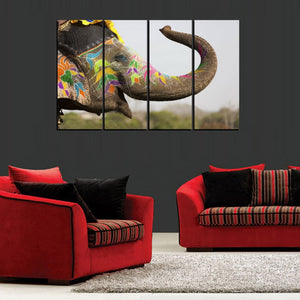 Framed 4 Panels - Elephant