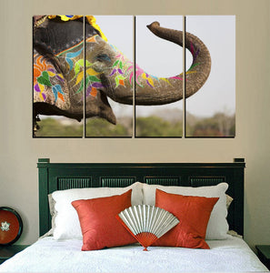 Framed 4 Panels - Elephant