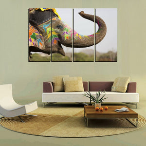 Framed 4 Panels - Elephant