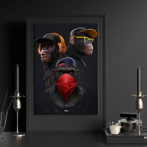 Framed 1 Panel - Swag Monkey