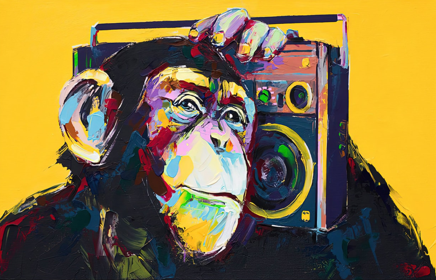 Framed 1 Panel - DJ Monkey