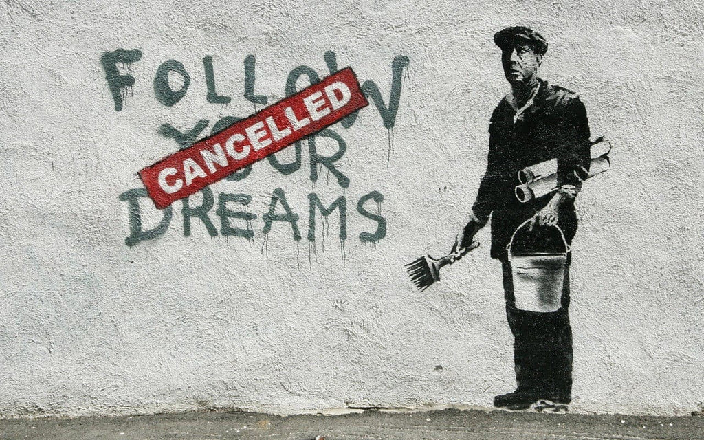 Framed 1 Panel - Banksy - Dreams Cancelled